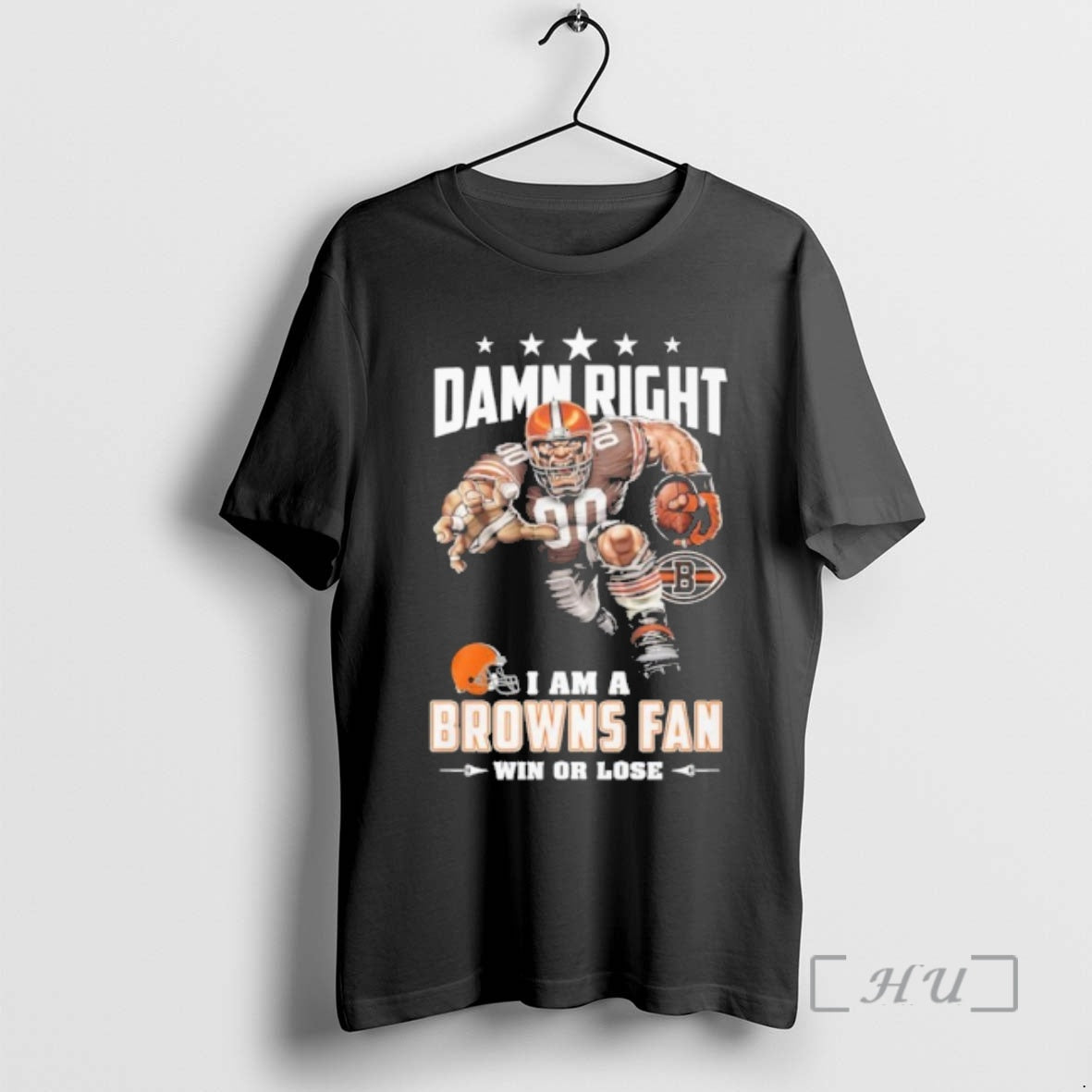 Officials Mascot Damn Right I Am A Browns Fan Win Or Lose Premium T Shirts Hoodie, Sweatshirt | HypeCrazeTee.com
