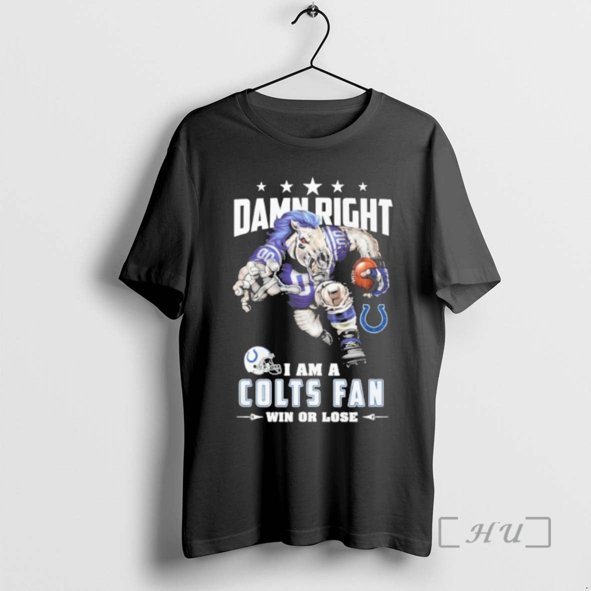 Officials Mascot Damn Right I Am A Colts Fan Win Or Lose Premium T Shirts Hoodie, Sweatshirt | HypeCrazeTee.com
