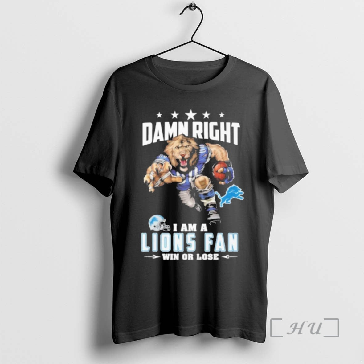 Officials Mascot Damn Right I Am A Lions Fan Win Or Lose Premium T Shirts Hoodie, Sweatshirt | HypeCrazeTee.com
