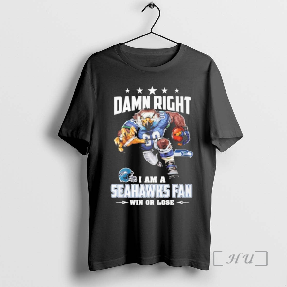 Officials Mascot Damn Right I Am A Seahawks Fan Win Or Lose Premium T Shirts Hoodie, Sweatshirt | HypeCrazeTee.com