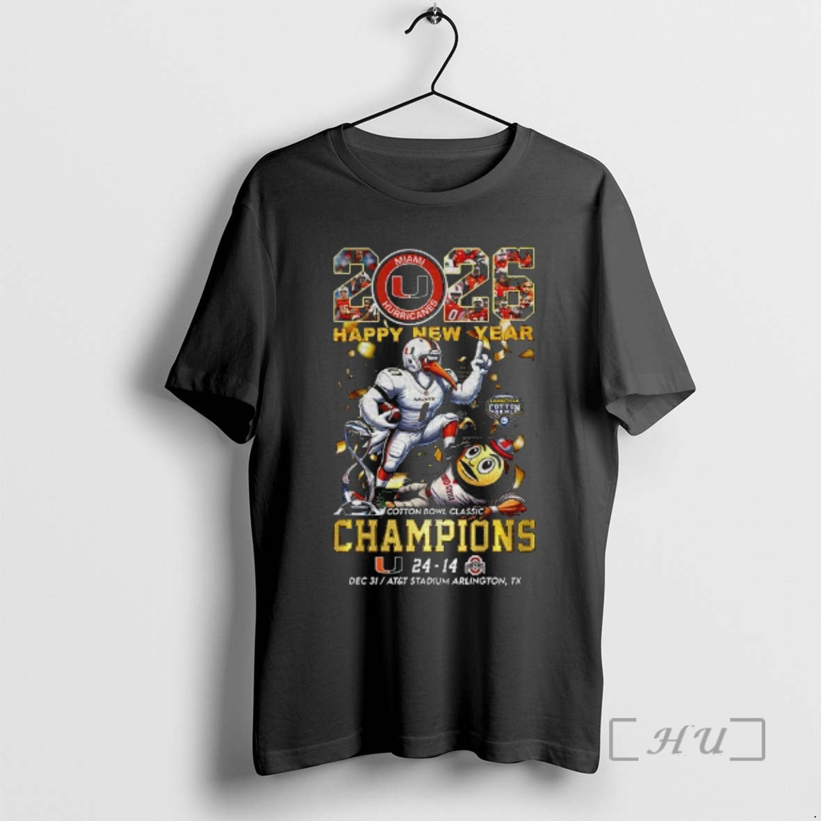 Officials Miami Hurricanes Beat Ohio State Buckeyes 2026 Happy New Years Cotton Bowl Classic Champions T-Shirts, Hoodie,...
