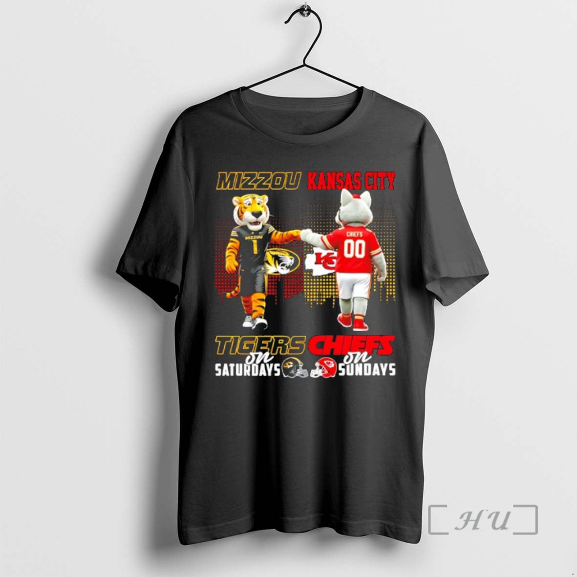 Officials Missouri Tigers On Saturdays Vs Kansas City Chiefs On Sundays Mascot Skyline Premium T-Shirts, Hoodie, Sweatshirt