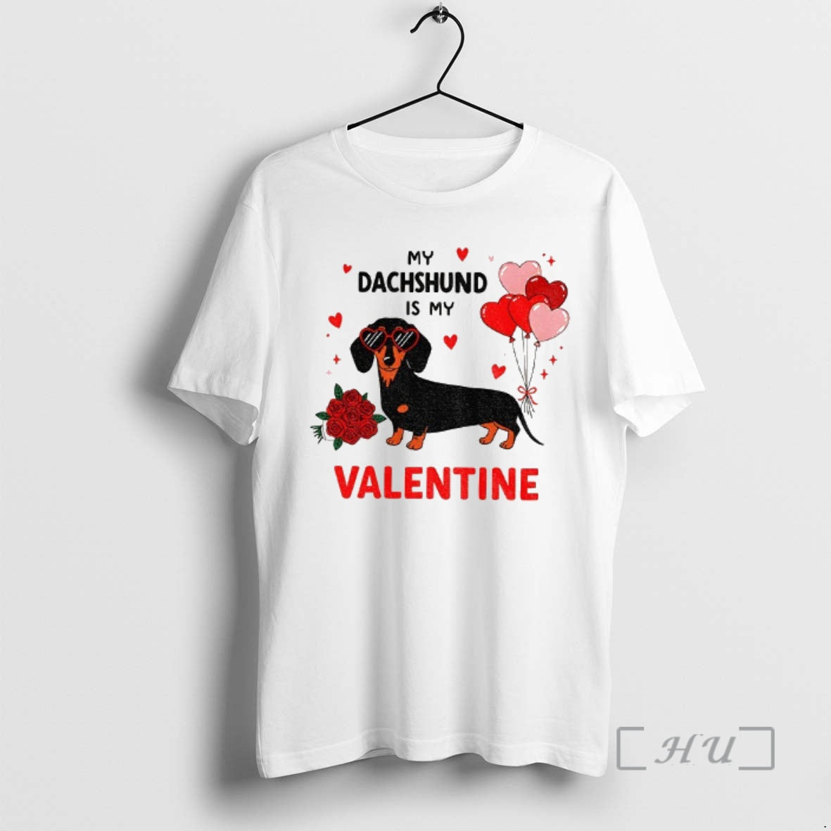 Officials My Dog Is My Valentine Dachshund Dog Valentines Day T-Shirts, Hoodie, Sweatshirt | HypeCrazeTee.com