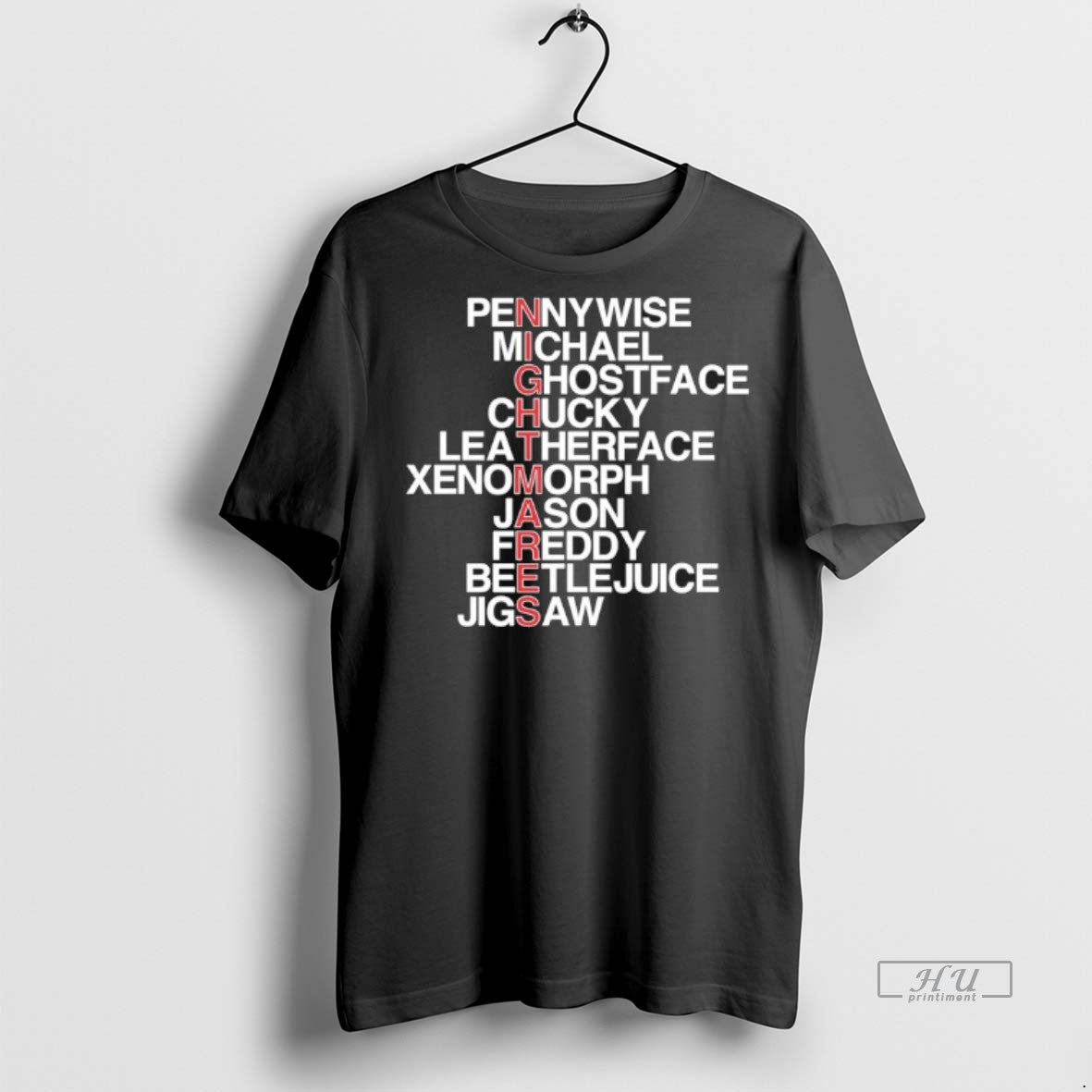 Officials Nightmares Pennywise Michael Ghostface Chucky Leatherface Xenomorph Jason Freddy Beetlejuice Jigsaw Tee Shirt Sweater