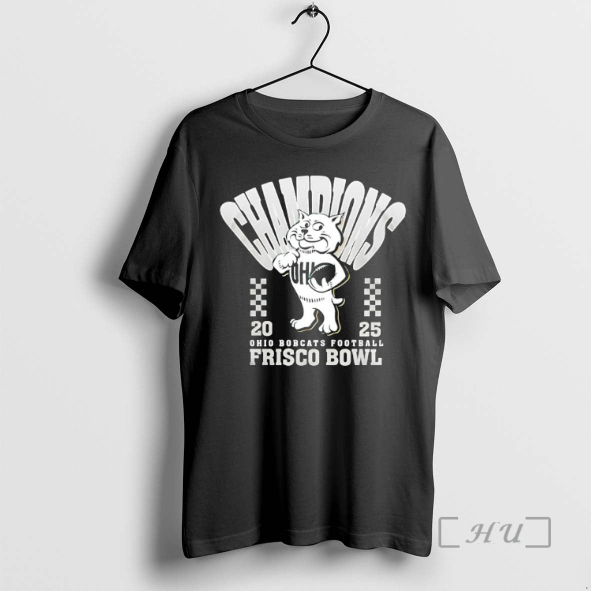 Officials Ohio Bobcats Frisco Bowl Champions 2025 Mascot T-Shirts, Hoodie, Sweatshirt | HypeCrazeTee.com
