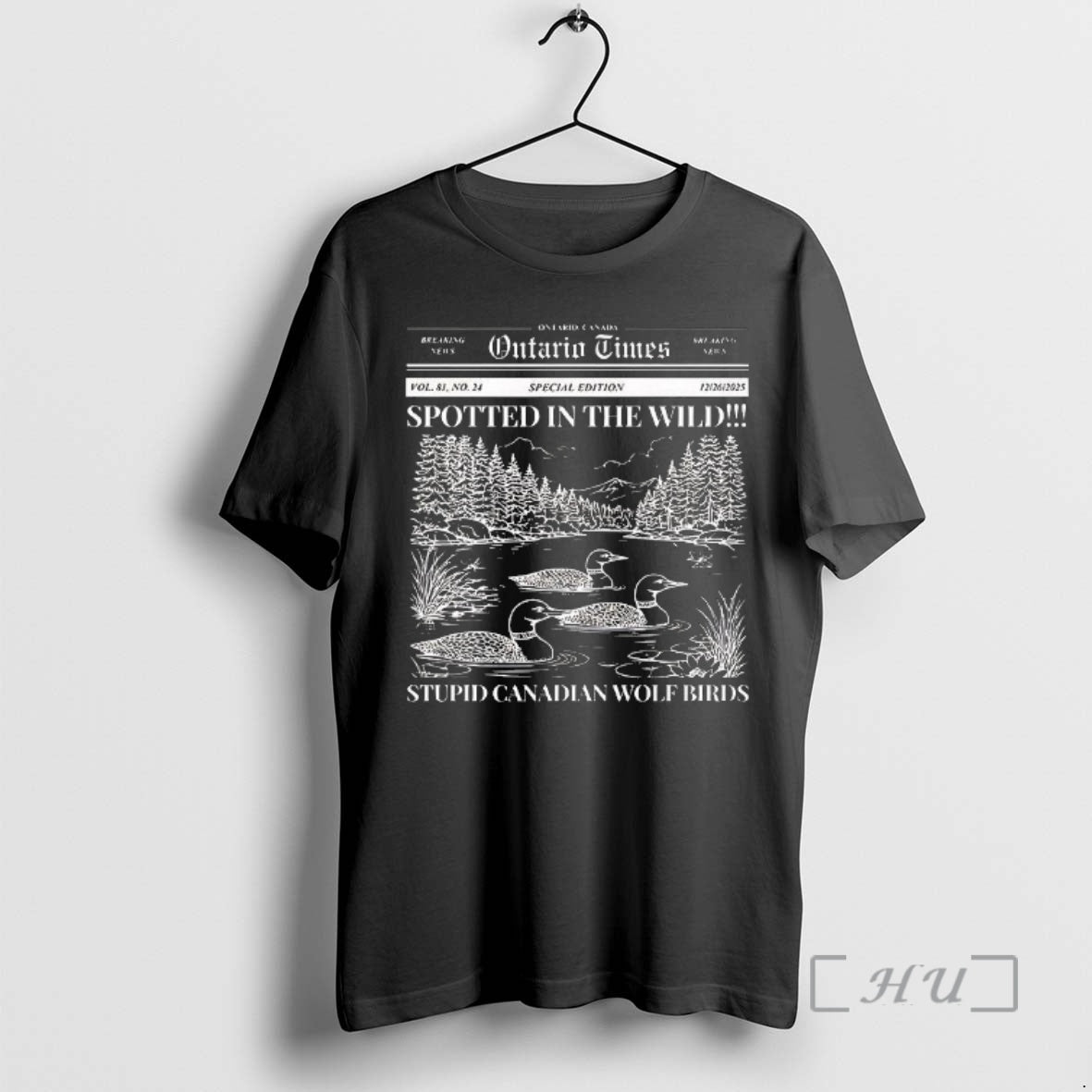 Officials Ontario Times Stupid Canadian Wolf Bird Loon Woman T-Shirts, Hoodie, Sweatshirt | HypeCrazeTee.com