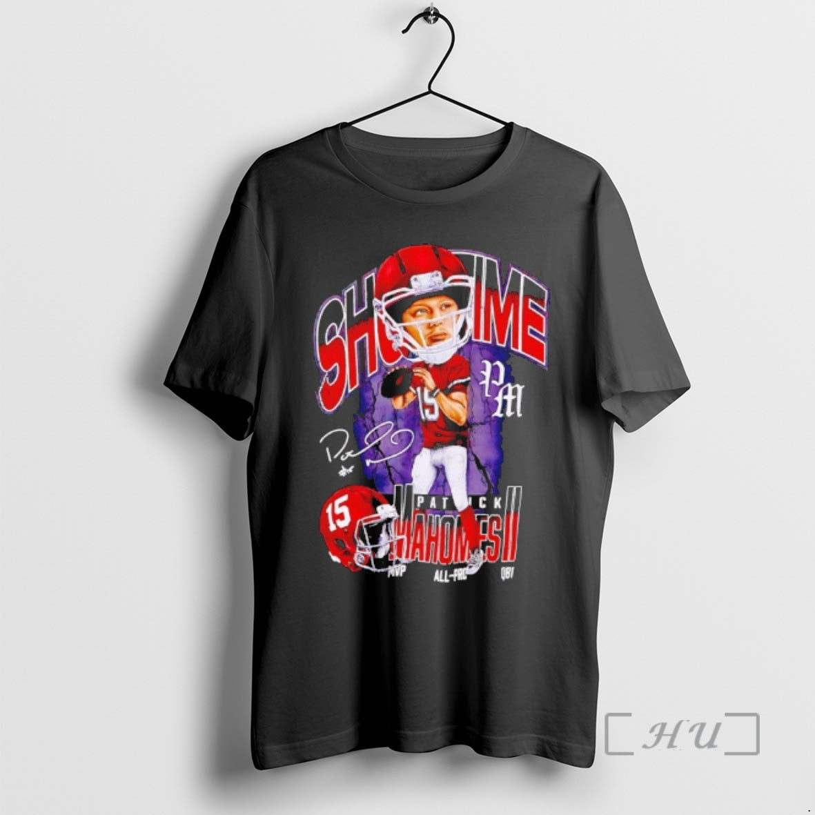 Officials Patrick Mahomes Ii Kansas City Chiefs Showtime Signature Caricature T-Shirts, Hoodie, Sweatshirt | HypeCrazeTee.com