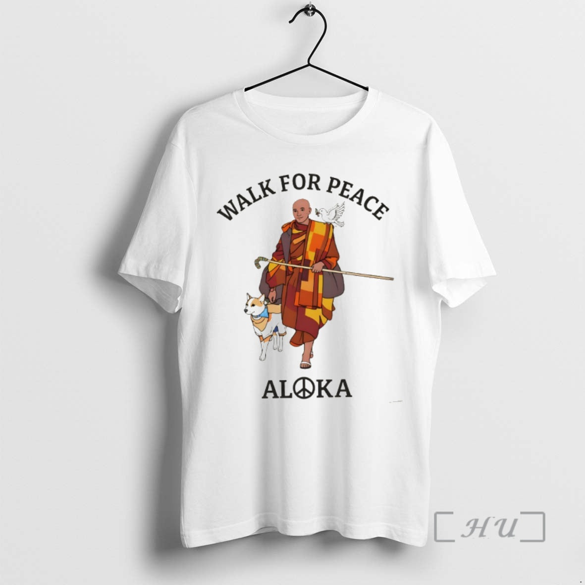 Officials Peace Walking Monk And Aloka Dog Minimalist Vintage T-Shirts, Hoodie, Sweatshirt | HypeCrazeTee.com