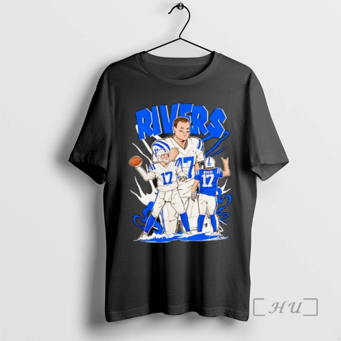 Officials Philip Rivers 17 Indianapolis Colts Football Cartoon T-Shirts, Hoodie, Sweatshirt | HypeCrazeTee.com