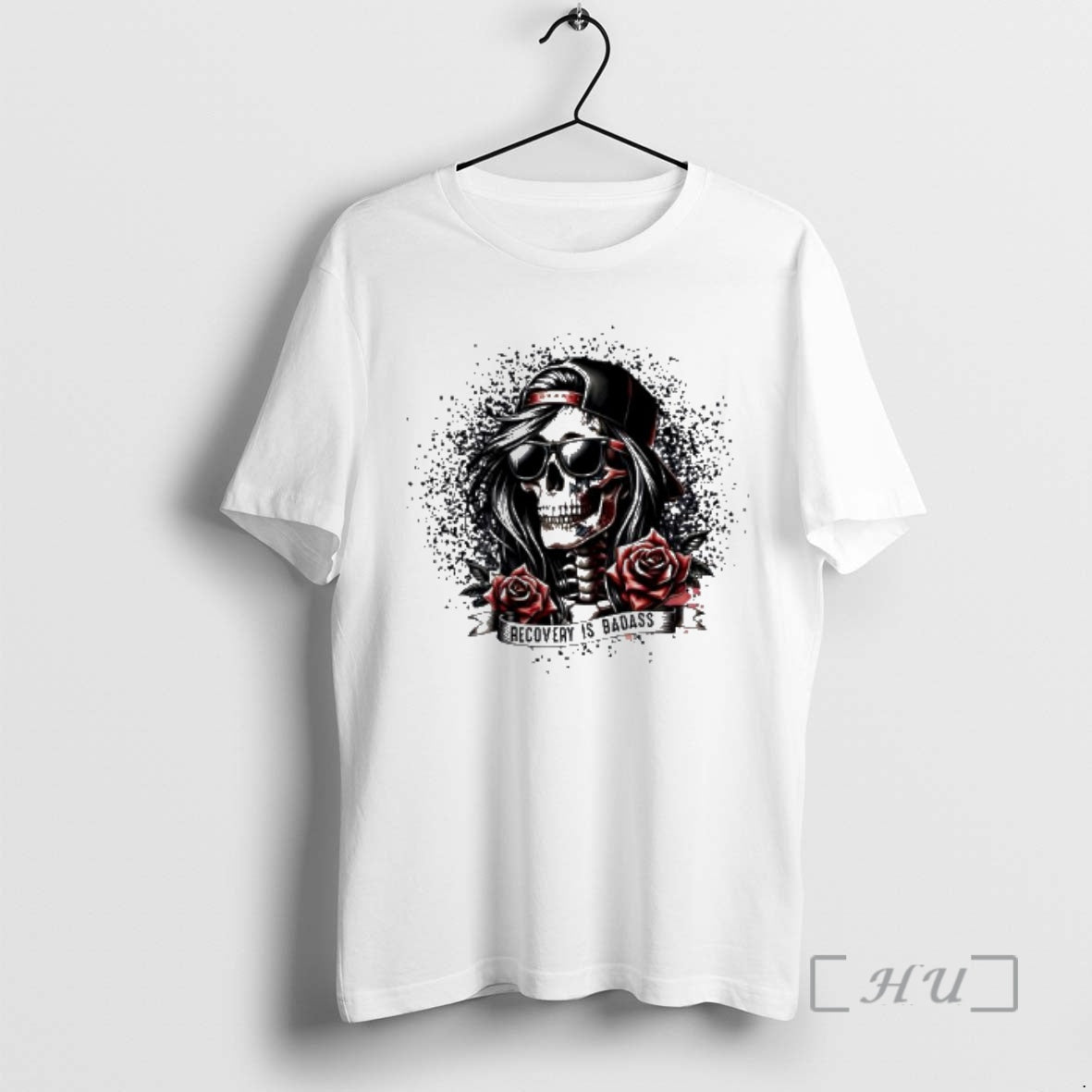 Officials Recovery Is Badass Skeleton Girl Roses T-Shirts, Hoodie, Sweatshirt | HypeCrazeTee.com