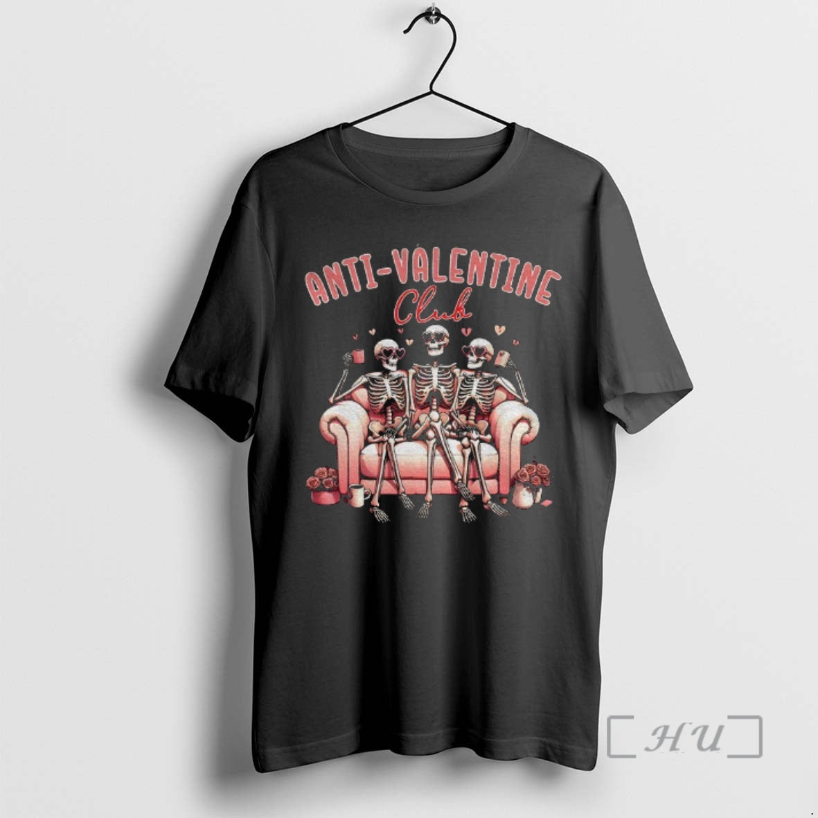 Officials Retro Skeleton Anti Valentine Club T-Shirts, Hoodie, Sweatshirt | HypeCrazeTee.com