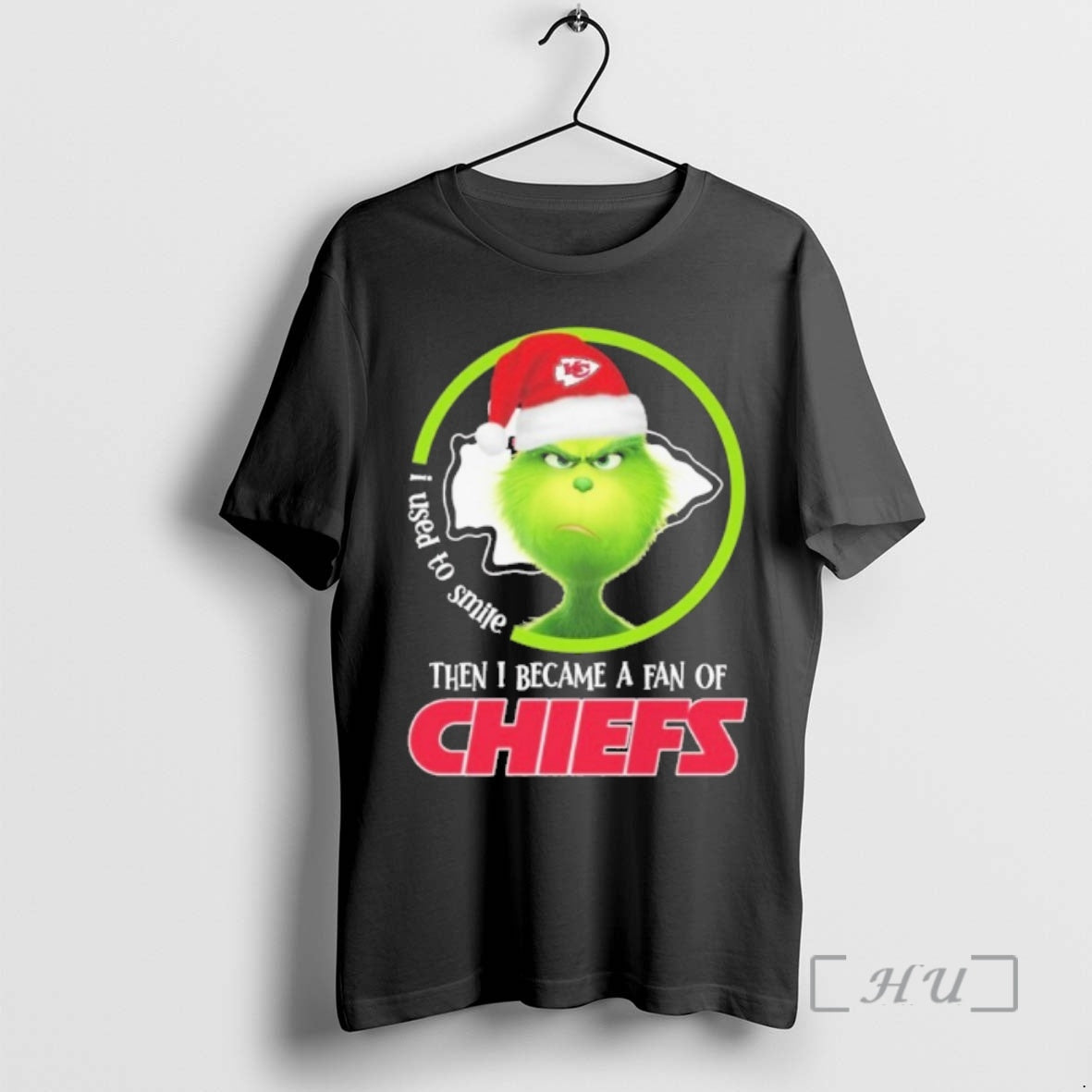 Officials Santa Grinch I Used To Smile Then I Became A Fan Og Chiefs Premium T-Shirts, Hoodie, Sweatshirt | HypeCrazeTee.com