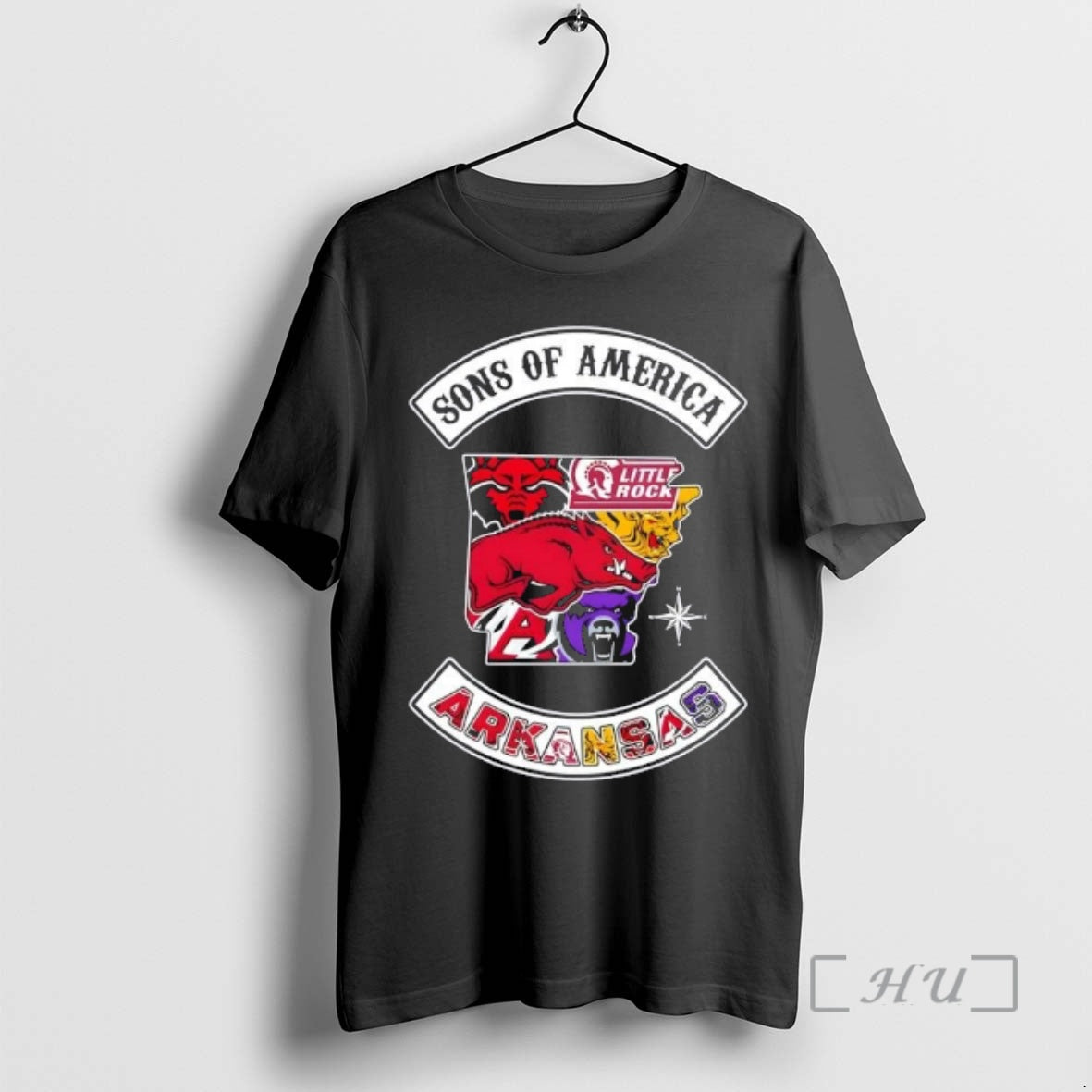 Officials Son Of America Arkansas Map Sports Logos Combine T-Shirts, Hoodie, Sweatshirt | HypeCrazeTee.com
