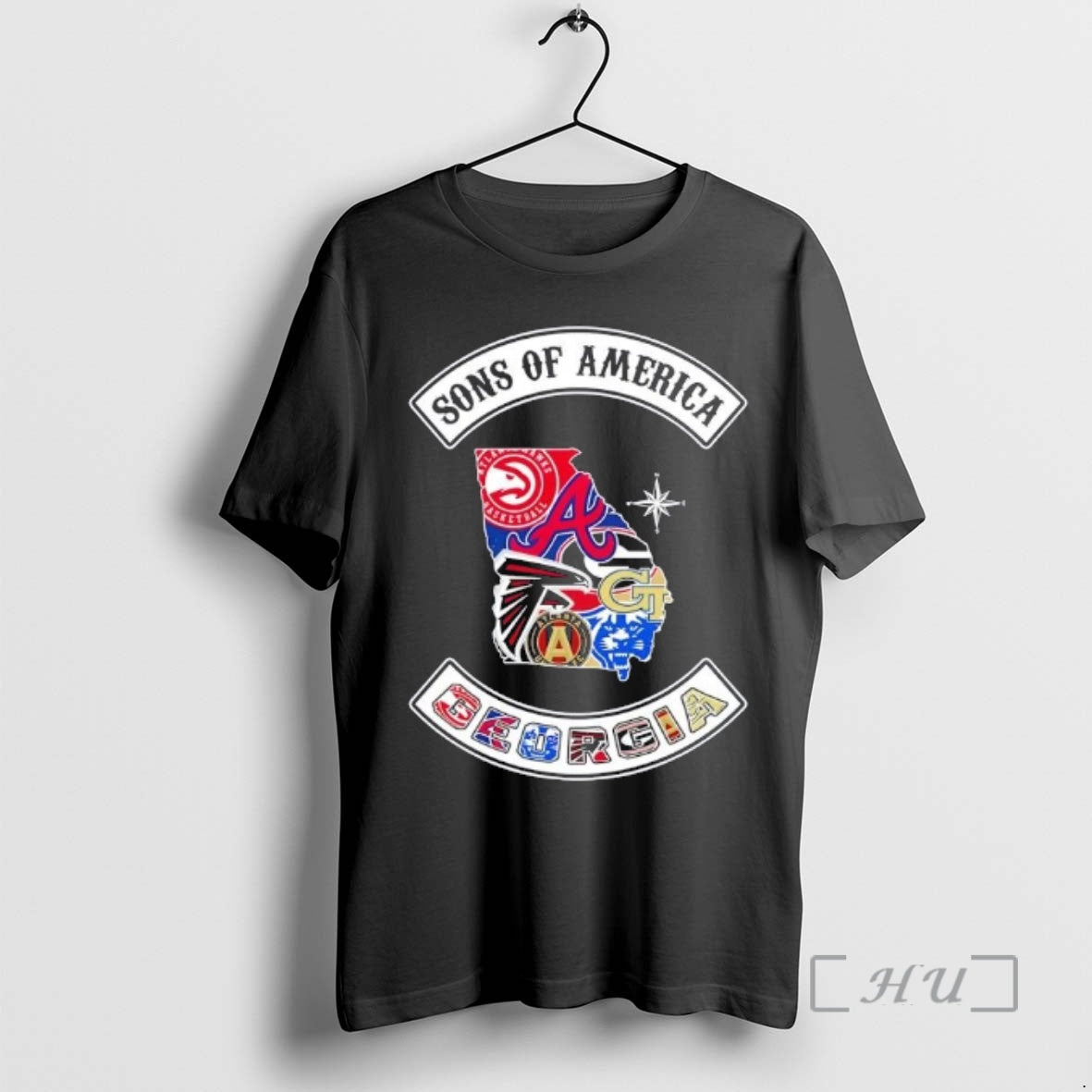 Officials Son Of America Georgia Map Sports Logos Combine T-Shirts, Hoodie, Sweatshirt | HypeCrazeTee.com
