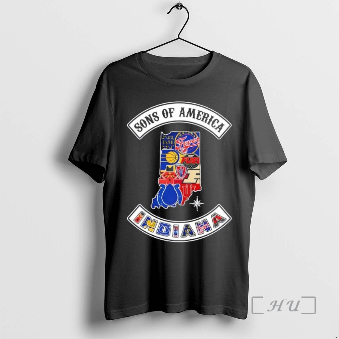 Officials Son Of America Indiana Map Sports Logos Combine T-Shirts, Hoodie, Sweatshirt | HypeCrazeTee.com