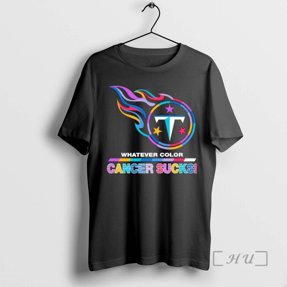 Officials Tennessee Titans Football Whatever Color Cancer Sucks Logo Colors T-Shirts, Hoodie, Sweatshirt | HypeCrazeTee.com