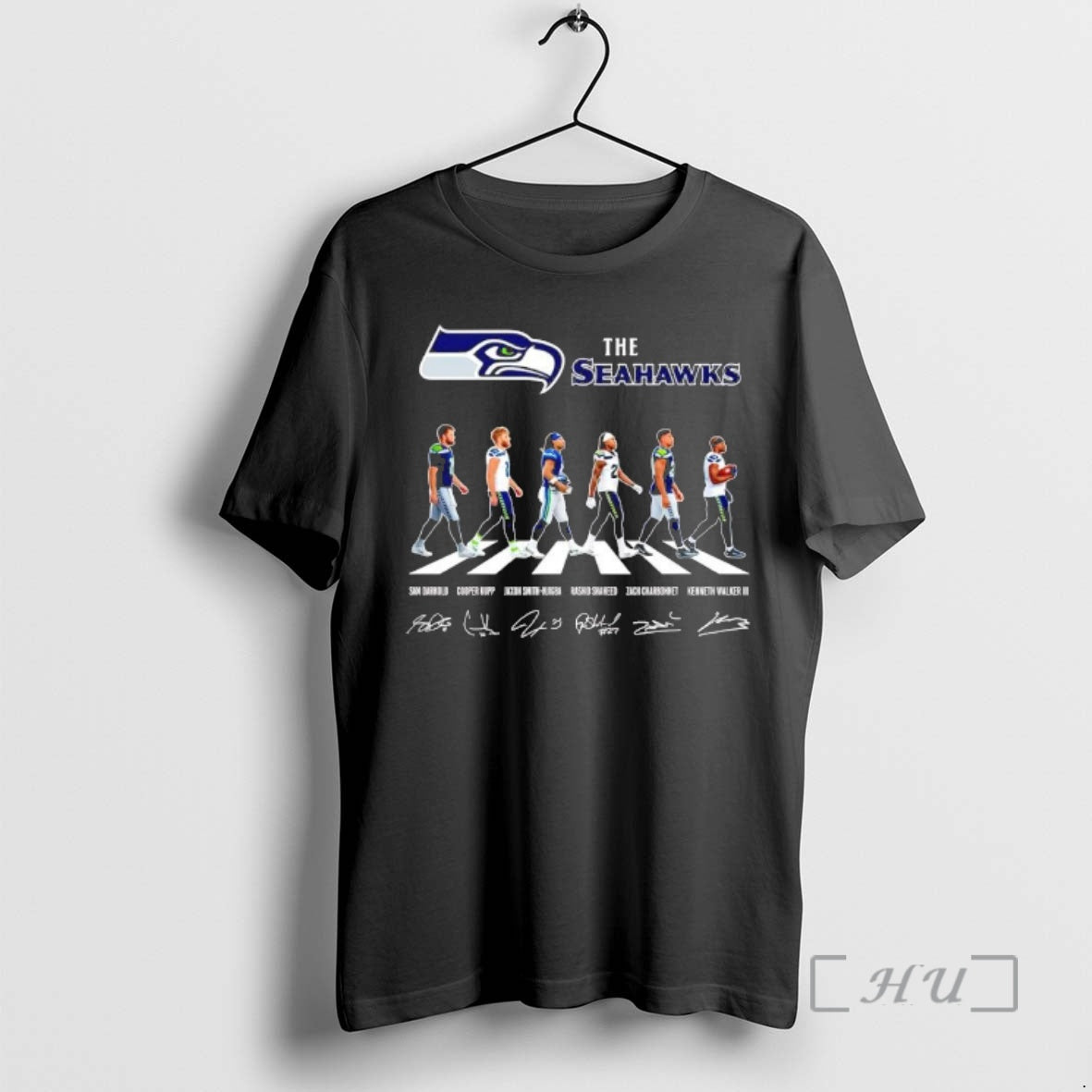 Officials The Seahawks Players Name And Signature Abbey Road T-Shirts, Hoodie, Sweatshirt | HypeCrazeTee.com
