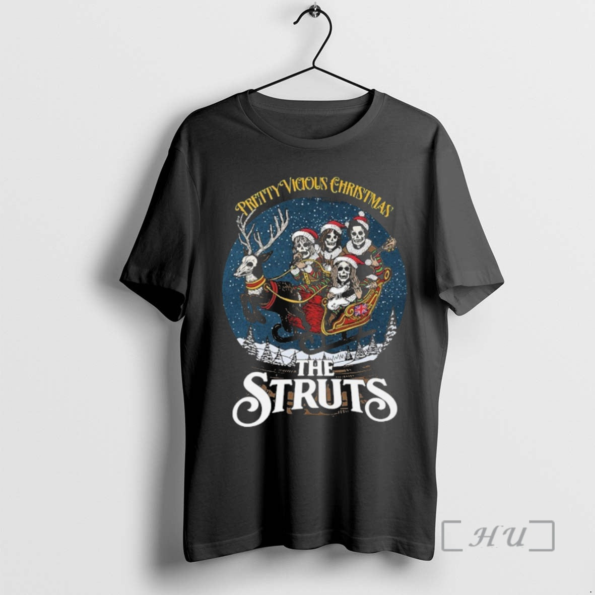 Officials The Struts Pretty Vicious Christmas Reindeer Snow Globe T-Shirts, Hoodie, Sweatshirt | HypeCrazeTee.com