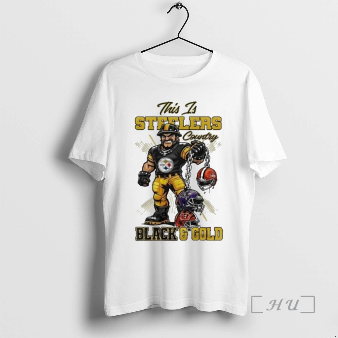Officials This Is Steelers Country Mascot Black Gold T-Shirts, Hoodie, Sweatshirt | HypeCrazeTee.com