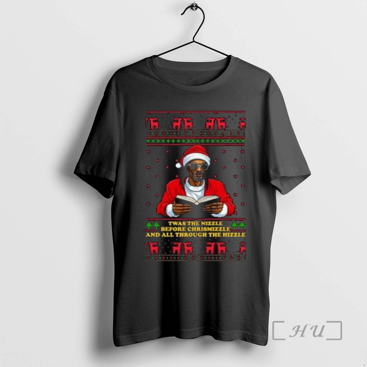 Officials Twas The Nizzle Before Christmizzle And All Through The Hizzle Ugly Christmas Circle Black T-Shirts, Hoodie,...