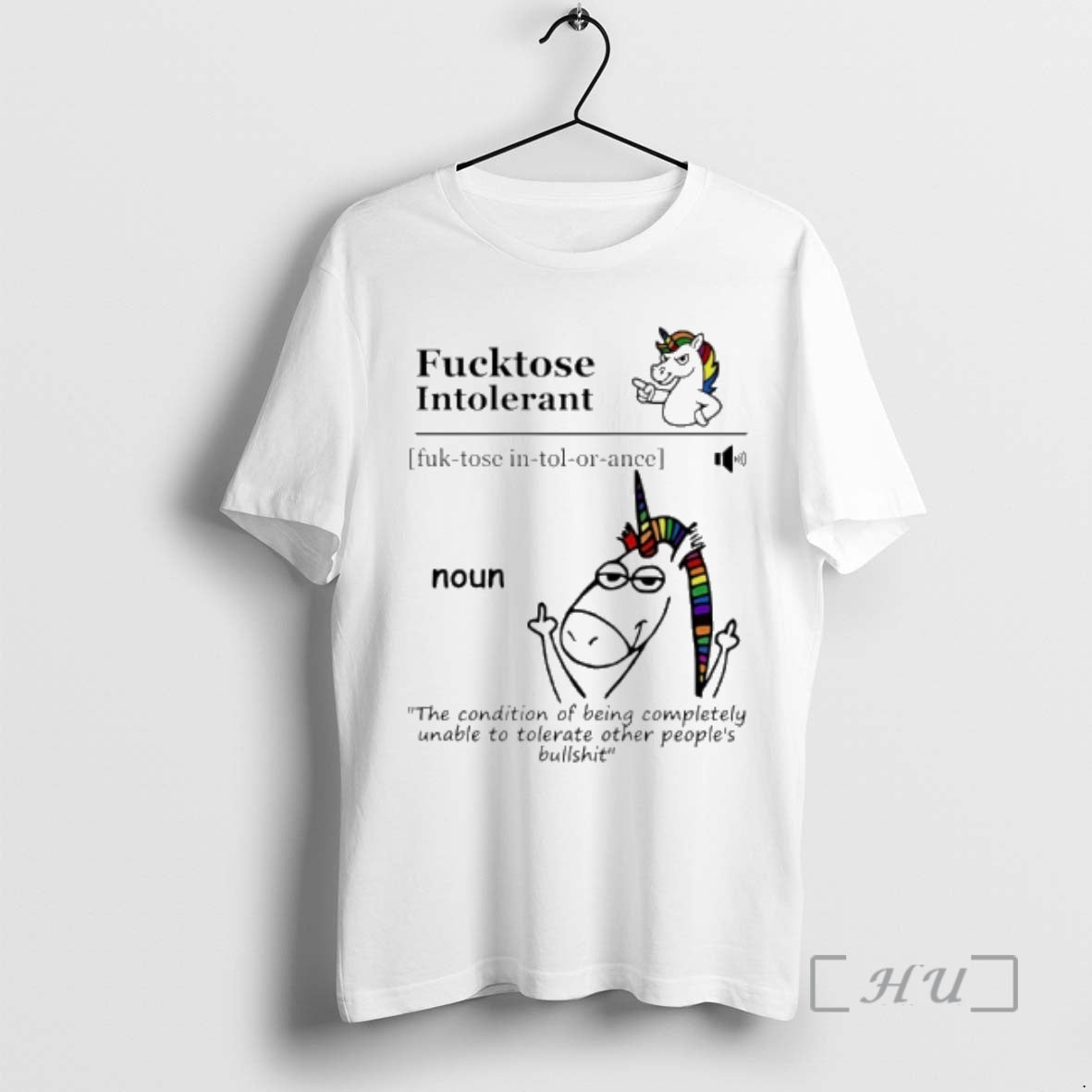 Officials Unicorn Fucktose Intolerant Definition The Condition Of Being Completely Unable To Tolerate Premium T-Shirts,...