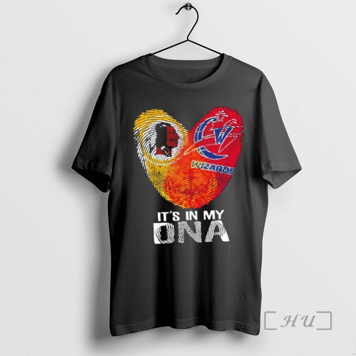 Officials Washington Sports Redskins X Wizards Its In My Dna Fingerprint Heart Premium T Shirts Hoodie, Sweatshirt