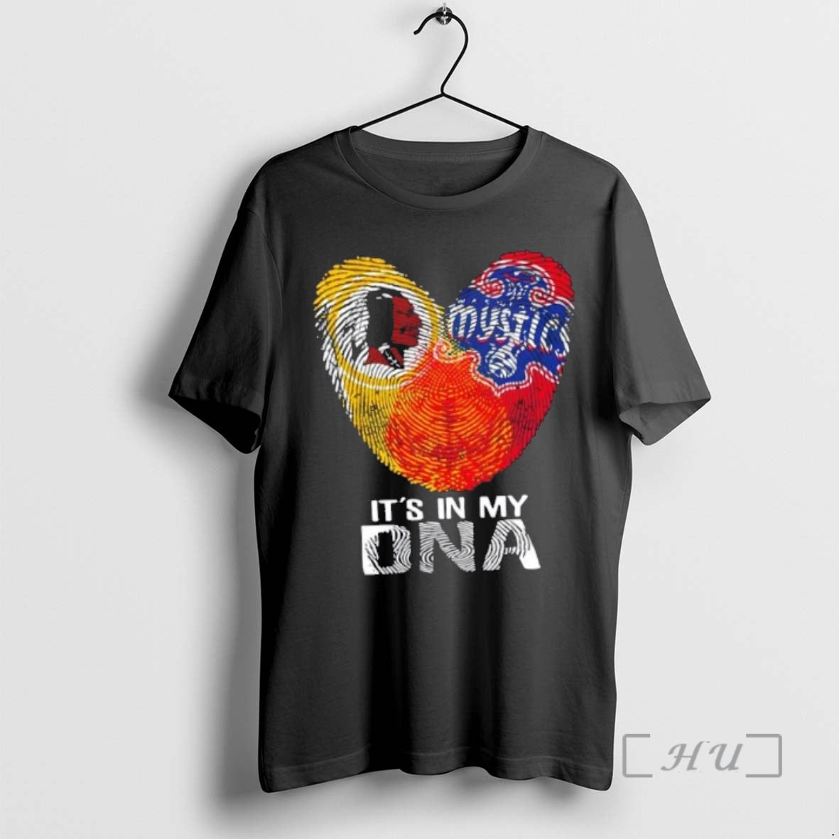 Officials Washington Sports Redskins X Mystics Its In My Dna Fingerprint Heart Premium T Shirts Hoodie, Sweatshirt