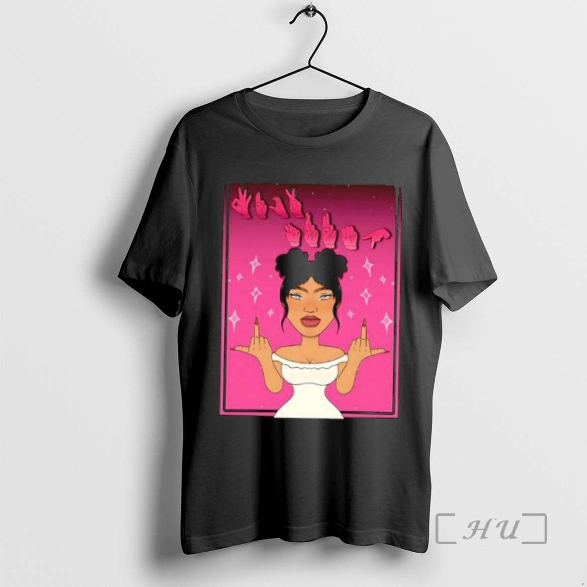 Officials Whatever Asl American Sign Language Girl Two Middle Fingers Up Premium T Shirts Sweater Hoodie, Sweatshirt