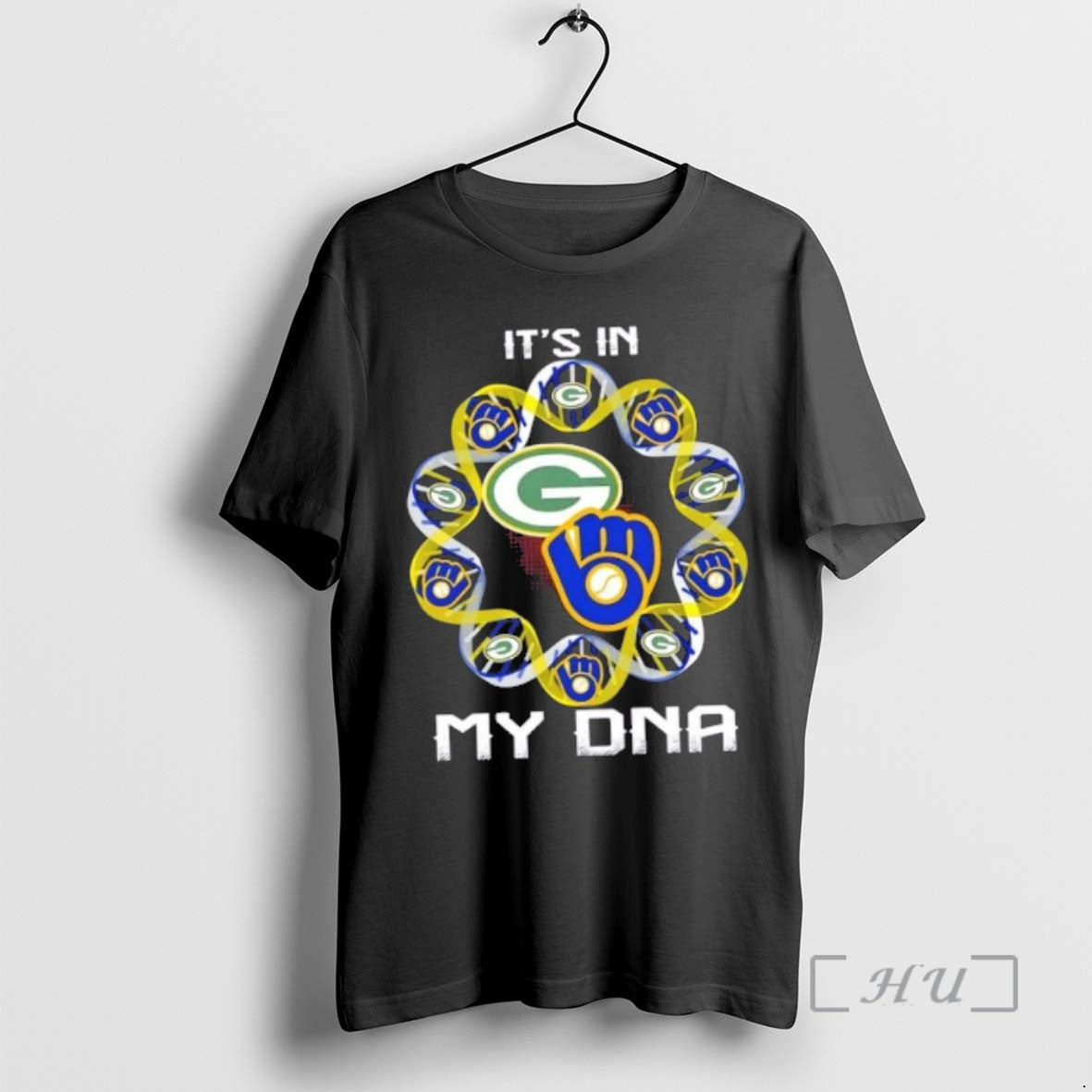 Officials Wisconsin Sports Green Bay Packers X Milwaukee Brewers Its In My Dna Premium T-Shirts, Hoodie, Sweatshirt