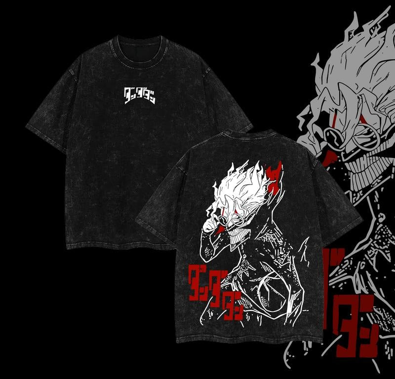 Okarun Dandadan Ken Takakura Unisex Oversize Anime Clothing Anime Merch Men's Vintage Tees Manga Washed Heavyweight...