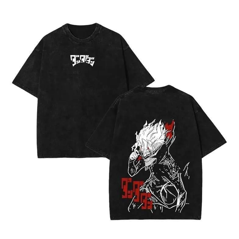 Okarun Dandadan Unisex Oversize Anime Manga Washed Heavyweight Cotton T-shirt, Gift For Anime Fan, Anime Lover Tshirt...