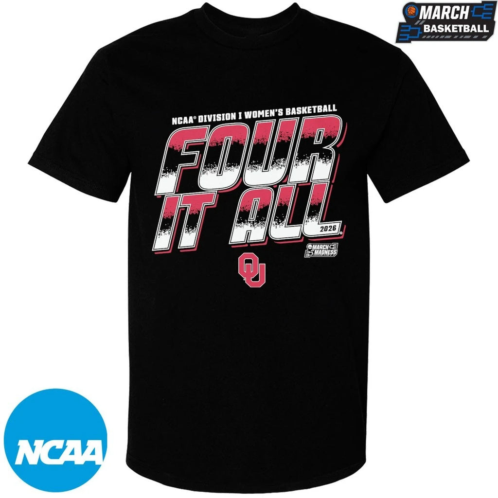 Oklahoma Sooners Four It All NCAA Women’s Basketball March Madness 2026 T-shirts