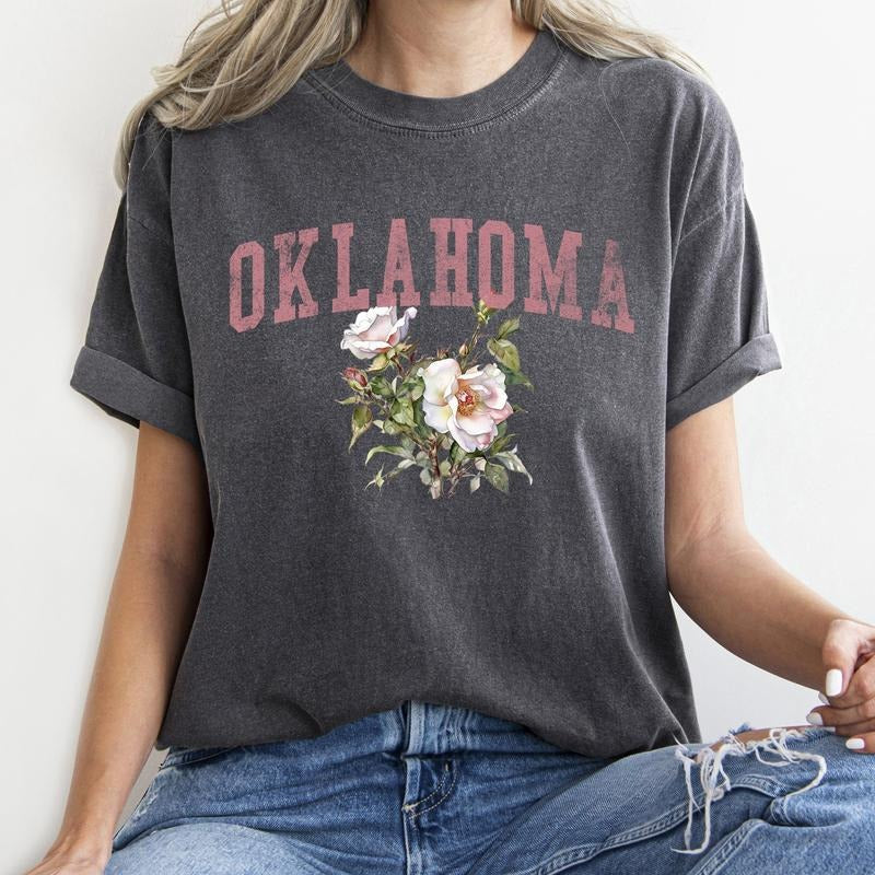 Oklahoma State Flower Comfort Colors Tshirt Hoodie, Sweatshirt | HypeCrazeTee.com