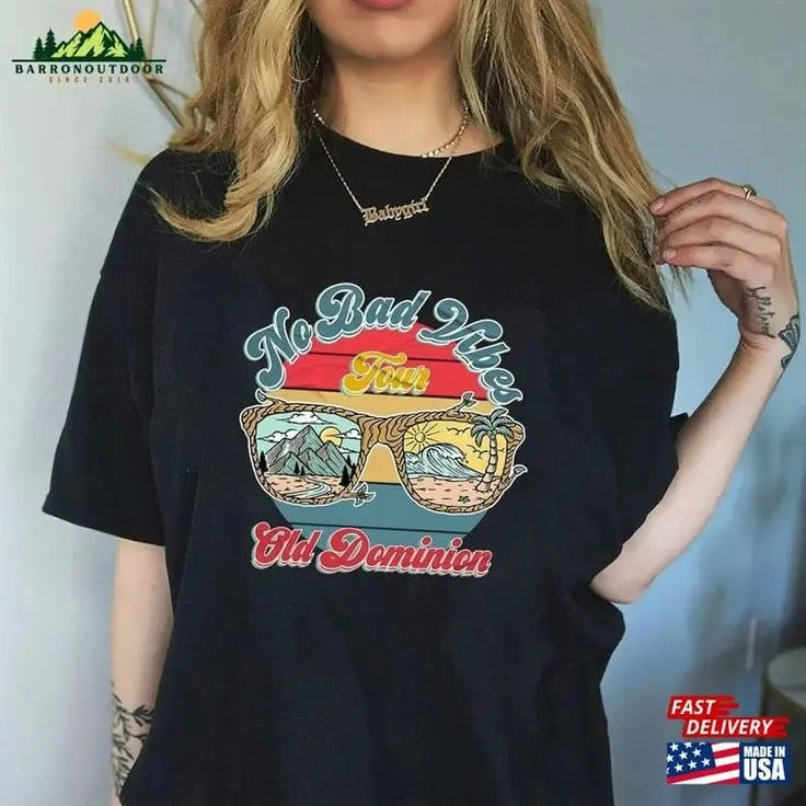Old Dominion No Bad Vibes Tour 2023 T-Shirt Classic Hoodie, Sweatshirt | HypeCrazeTee.com