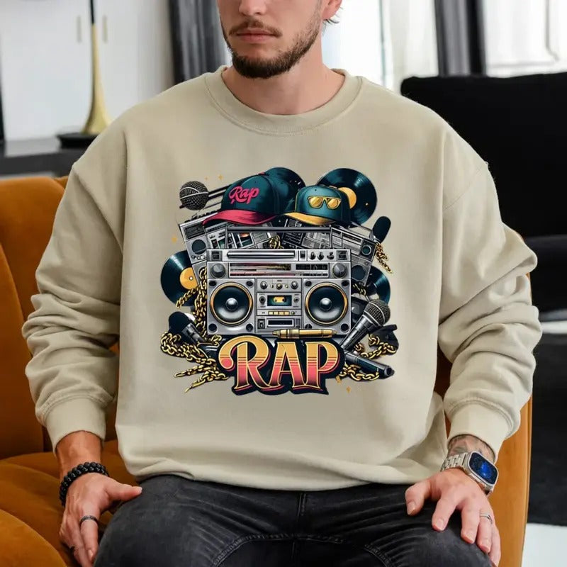 Old School Music Sweatshirt, 90's Rap Shirt, Hip Hop For T Shirt, 90s Rap Tee, Unisex Sweater Pullover Tee Hoodie