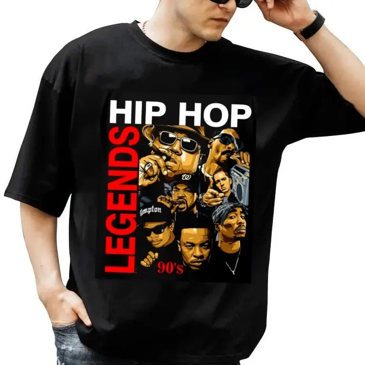Old School Rappers Black Cotton Shirt, Hip Hop Rap East Coast West Coast, Friend Hip Hop Shirt, Unisex Short Sleeve Tee...