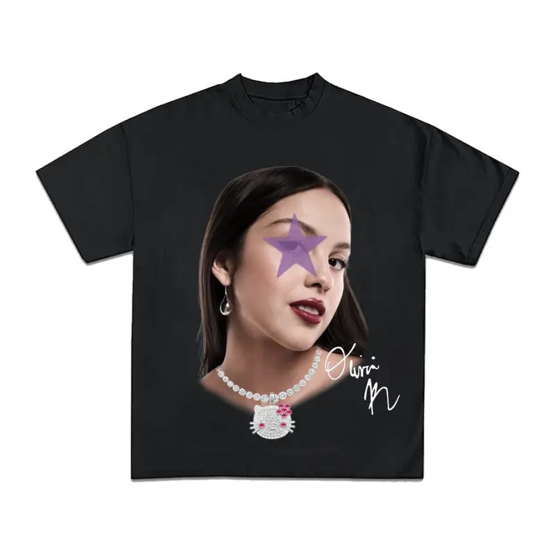 Oliviia Liv Kitty Pop Star Signature T-Shirt Graphic Tee Casual Cotton Streetwear Hoodie, Sweatshirt | HypeCrazeTee.com