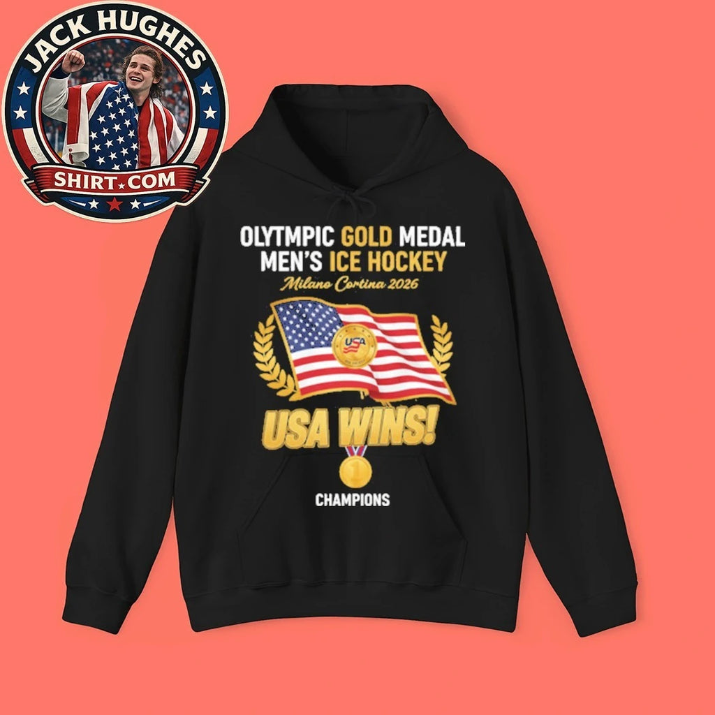 Olympic Gold Medal Men’s Ice Hockey Milano Cortina 2026 USA Wins Champions Flag Trending Shirt