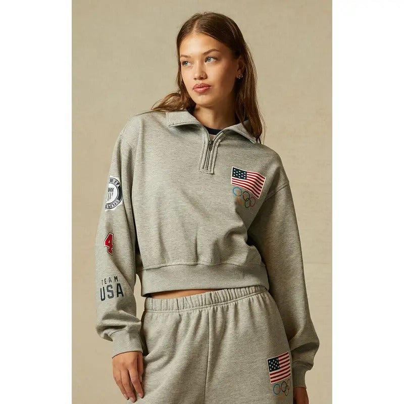 Olympics Women's Team USA Half Zip Sweatshirt T-Shirts, Hoodie | HypeCrazeTee.com