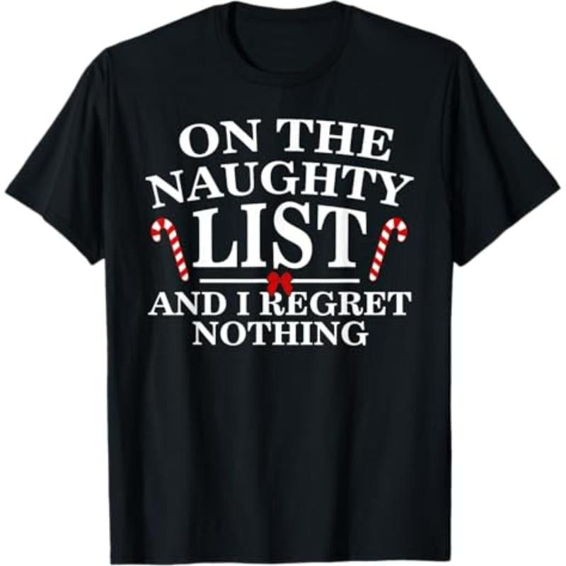 On The Naughty List And I Regret Nothing Funny Xmas Shirt T-Shirt Hoodie, Sweatshirt | HypeCrazeTee.com