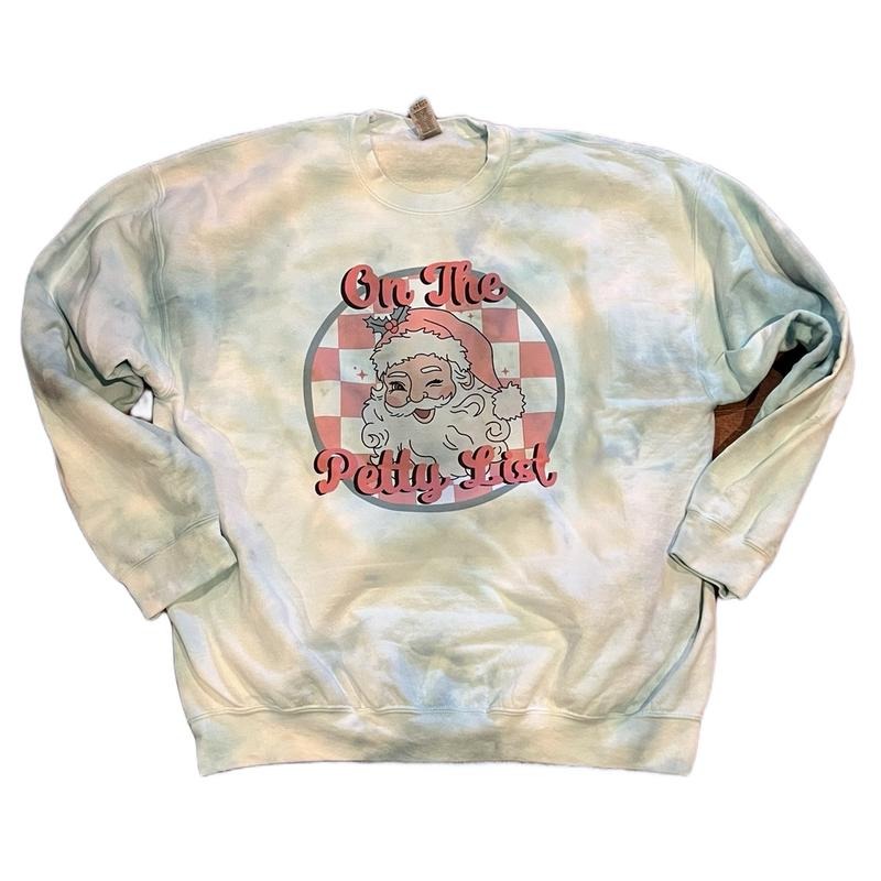 On The Petty List Tye Dye Blue Sweatshirt T-Shirts, Hoodie | HypeCrazeTee.com