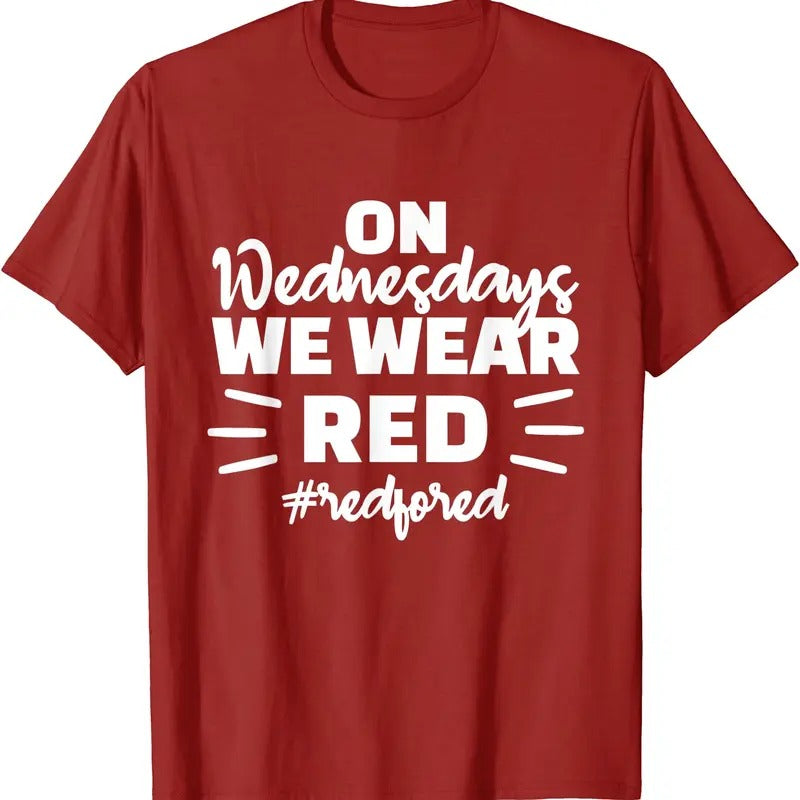 On Wednesdays We Wear Red - Red For Ed T-Shirt Hoodie, Sweatshirt | HypeCrazeTee.com