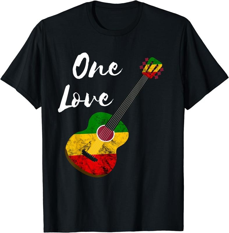 One Love Reggae Guitar Rastafari Roots Rasta Reggae T-Shirt Hoodie, Sweatshirt | HypeCrazeTee.com