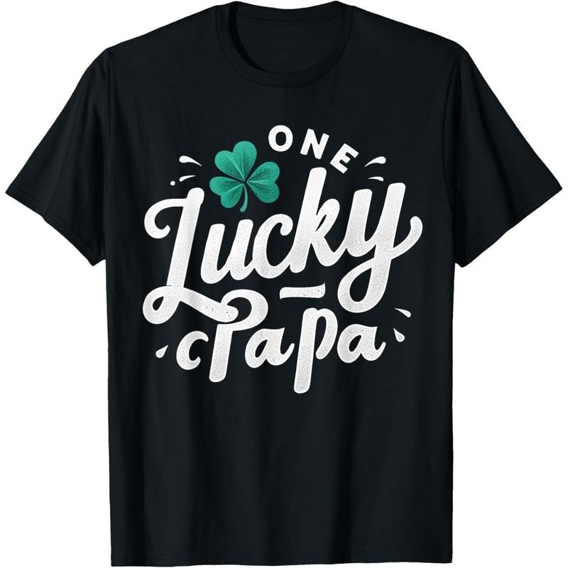 One Lucky Papa Grandpa Irish Shamrock St Patricks Day T-Shirt Hoodie, Sweatshirt | HypeCrazeTee.com