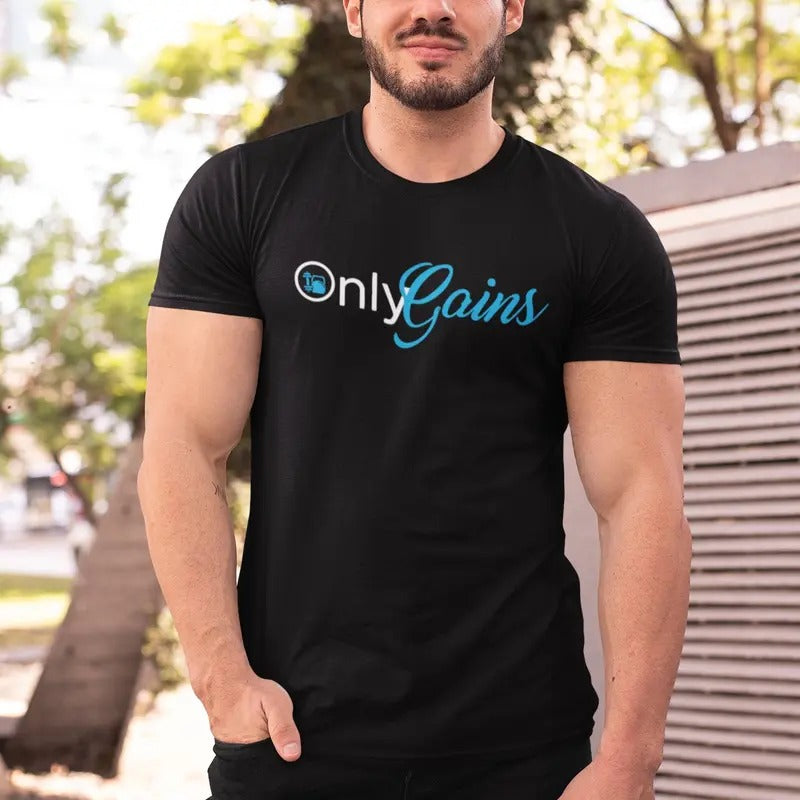 Only Gains Funny T Shirt For Gym Bro Gym T-Shirt Funny Mens Fitness Tee Hoodie, Sweatshirt | HypeCrazeTee.com