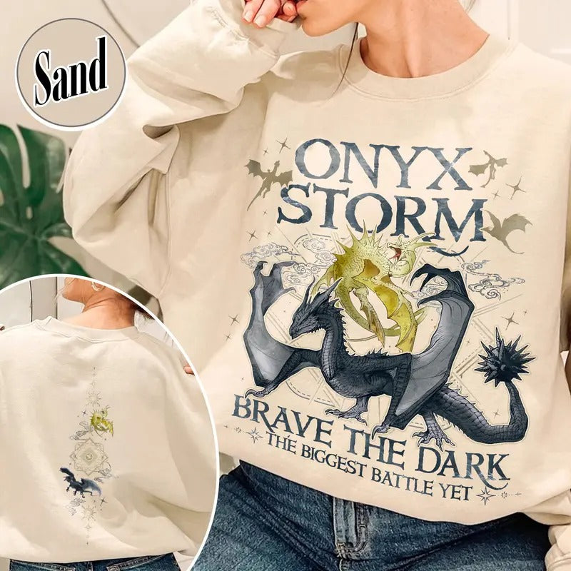 Onyx Storm Brave Dark Fourth Wing Dragon Rider Basgiath War College Violet Sorrengail T-Shirts, Hoodie, Sweatshirt