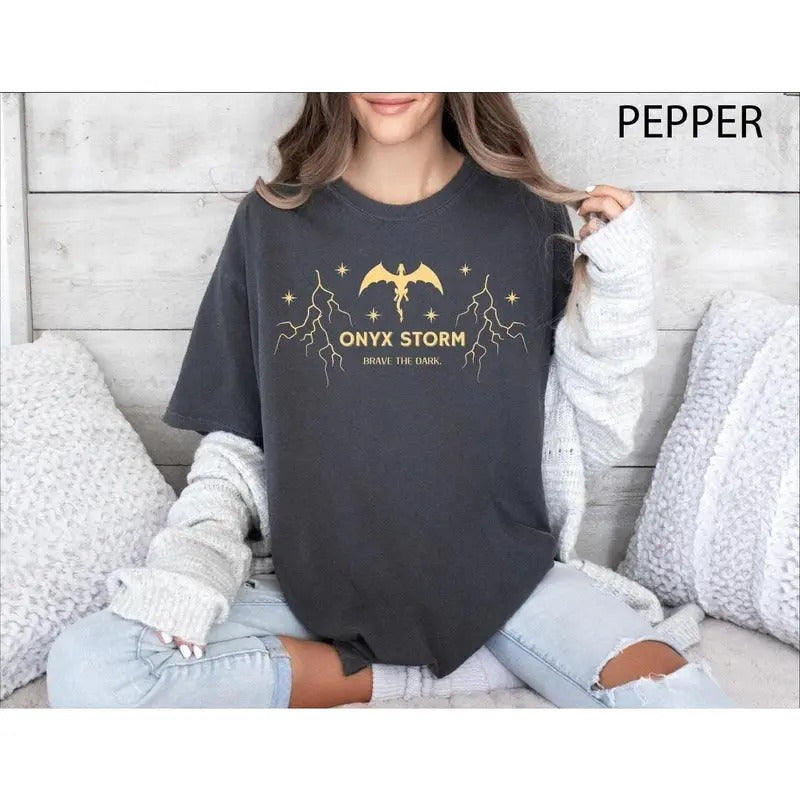 Onyx Storm Shirt, Brave The Dark Sweatshirt, Dragon Lover Tshirt, Fourth Wing Hoodie, Riders Quadrant Tshirt, Fantasy...
