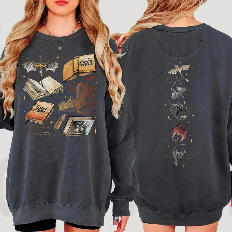 Onyx Storm Sweatshirt, Fourth Wing Shirt, Basgiath War College Sweatshirt, Fantasy Romance Book Shirt, Brave The Dark...
