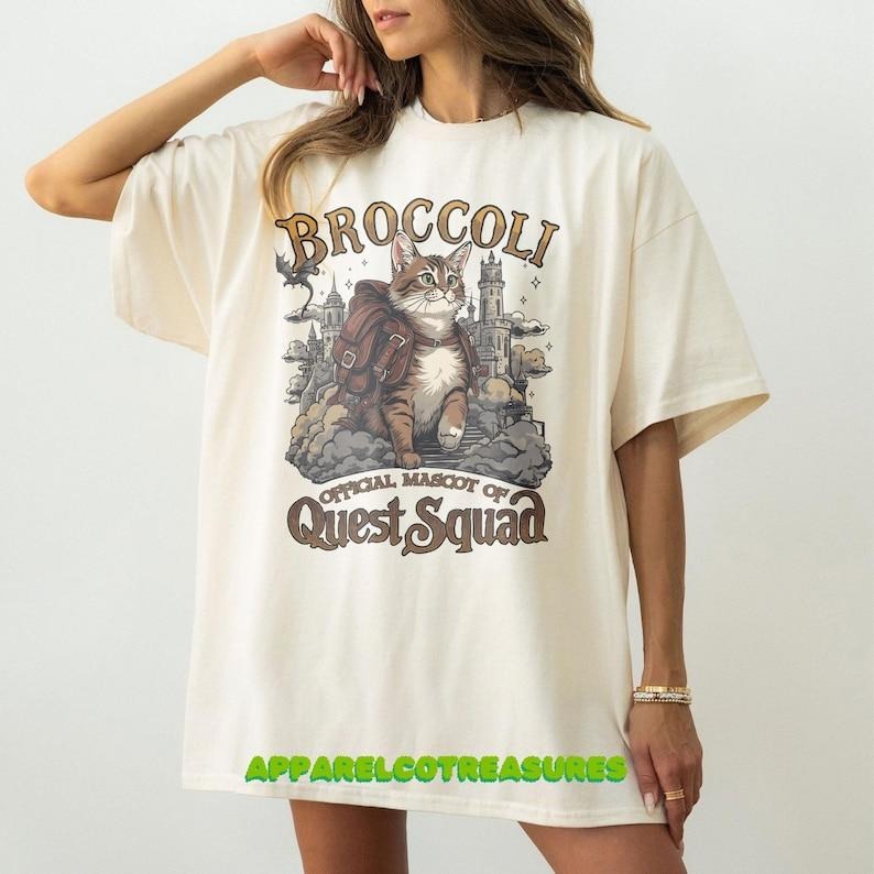 Onyx Storm T-Shirt, Fourth Wing Merch, Quest Squad T-Shirt, Broccoli The Cat T-Shirt Hoodie, Sweatshirt | HypeCrazeTee.com