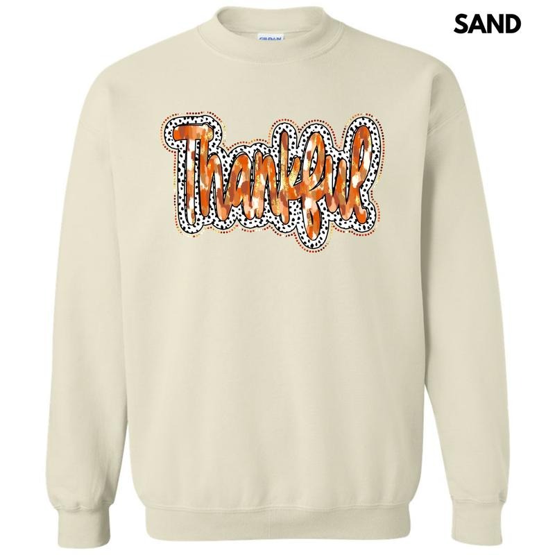Orange Brushstroke Thankful Sweatshirt 'NLB' T-Shirts, Hoodie | HypeCrazeTee.com